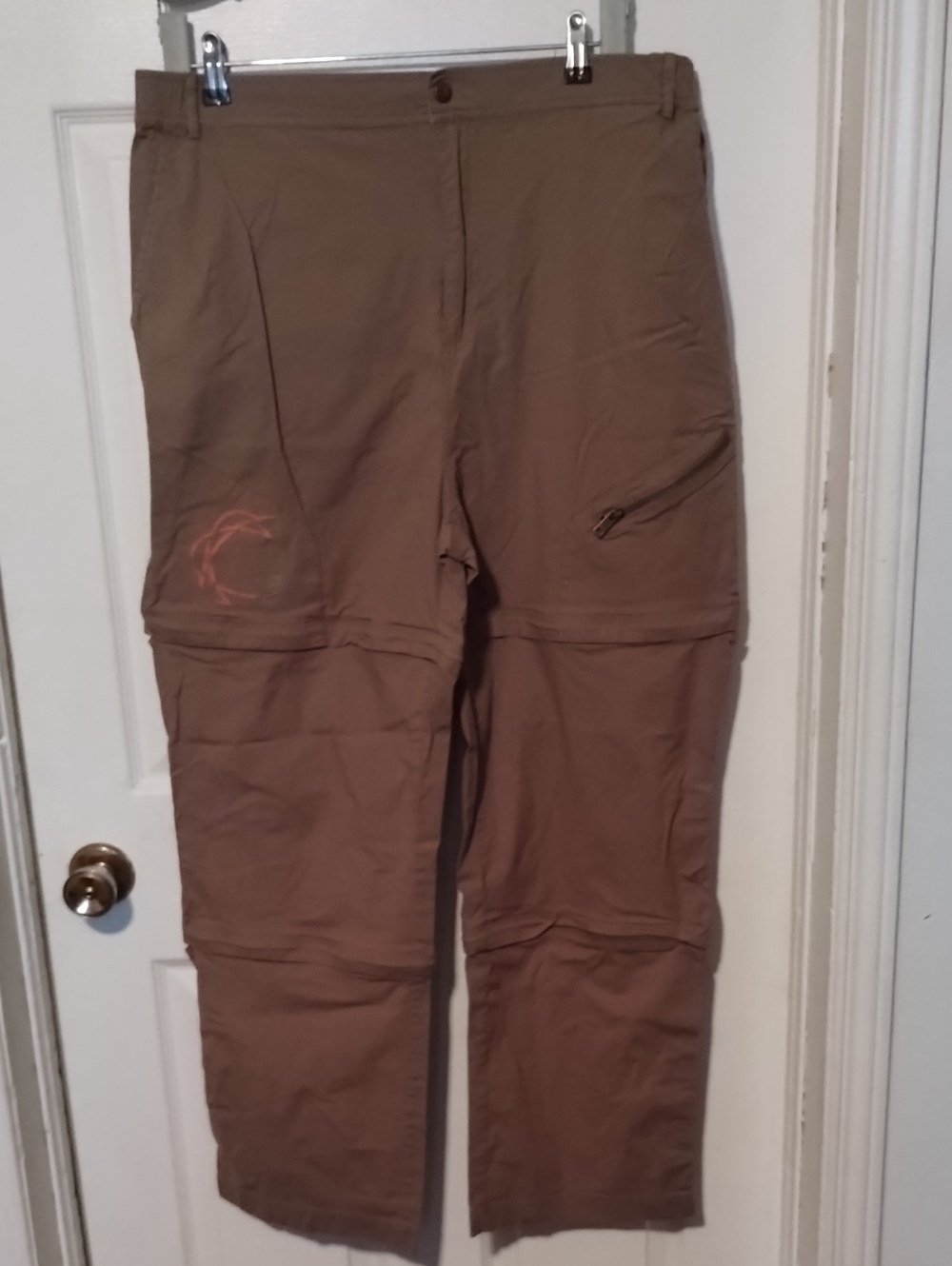 Bench Brown Convertible men's Cargo Pants with Coral Logo. XL
